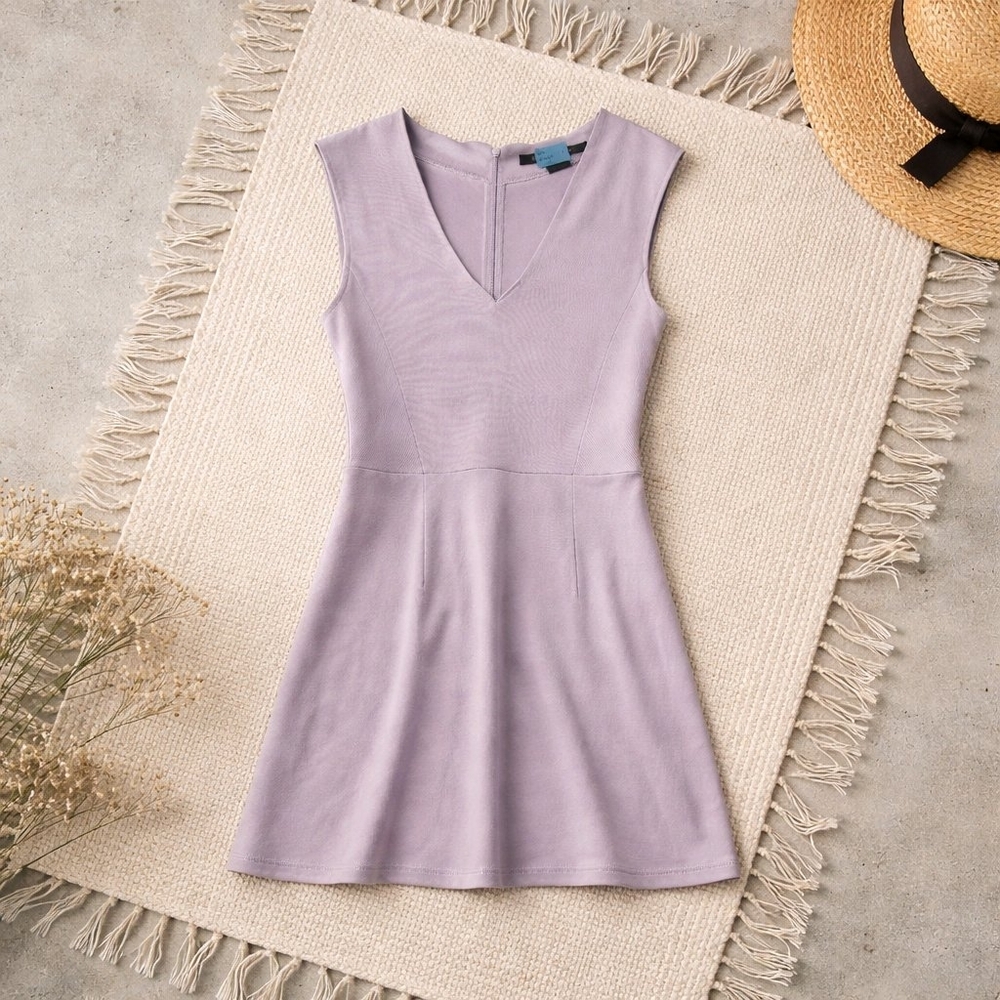 Elegant Lavender Sleeveless Dress